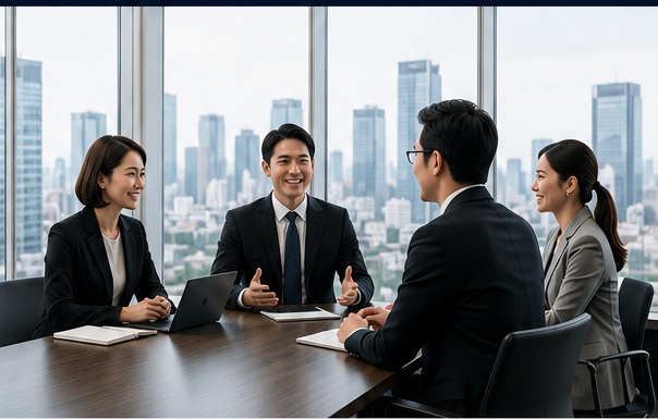 Business meeting between Taiwan and Japan